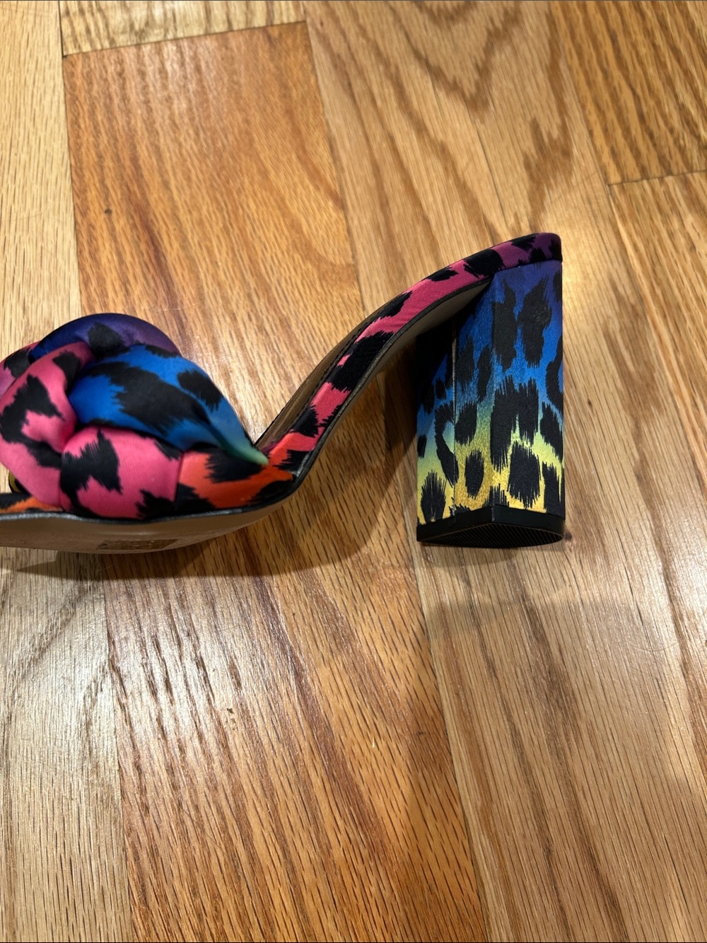 New York & Company Multicolor Leopard Knot Front Mules - Picture 3 of 5